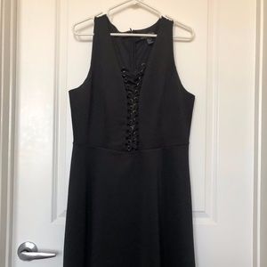 Forever 21+ Black Front Lace Up Dress 1X